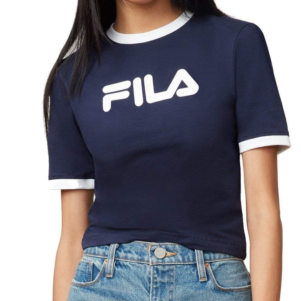 spænding Vant til nummer Fila Women's Tionne Crop T-Shirt, Peacoat, White, XS - Walmart.com