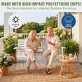 thumbnail image 5 of Poly Lumber 3-Seat Porch Swing, HIPS 5-Feet Bench Swing with Foldable Cup Holders,18/8 Stainless Steel Hardware, High Backrest and Deep Contoured Seat, White, 5 of 6