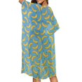 thumbnail image 4 of HELLHERO Banana Print Bathing Suit Cover Up Breathable Polyester Loose Long Kimono Swimsuit Cover Up, 4 of 6