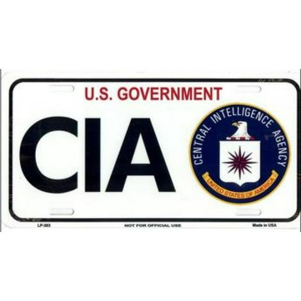 Plaque d'Immatriculation en Métal de l'Agence Centrale de Renseignement CIA