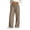 Khaki, variant on Women's Plus Size Drawstring Cuffed Pants Fashion Ladies Casual Elastic Waist Pocket Loose Fit Pants for Street Style