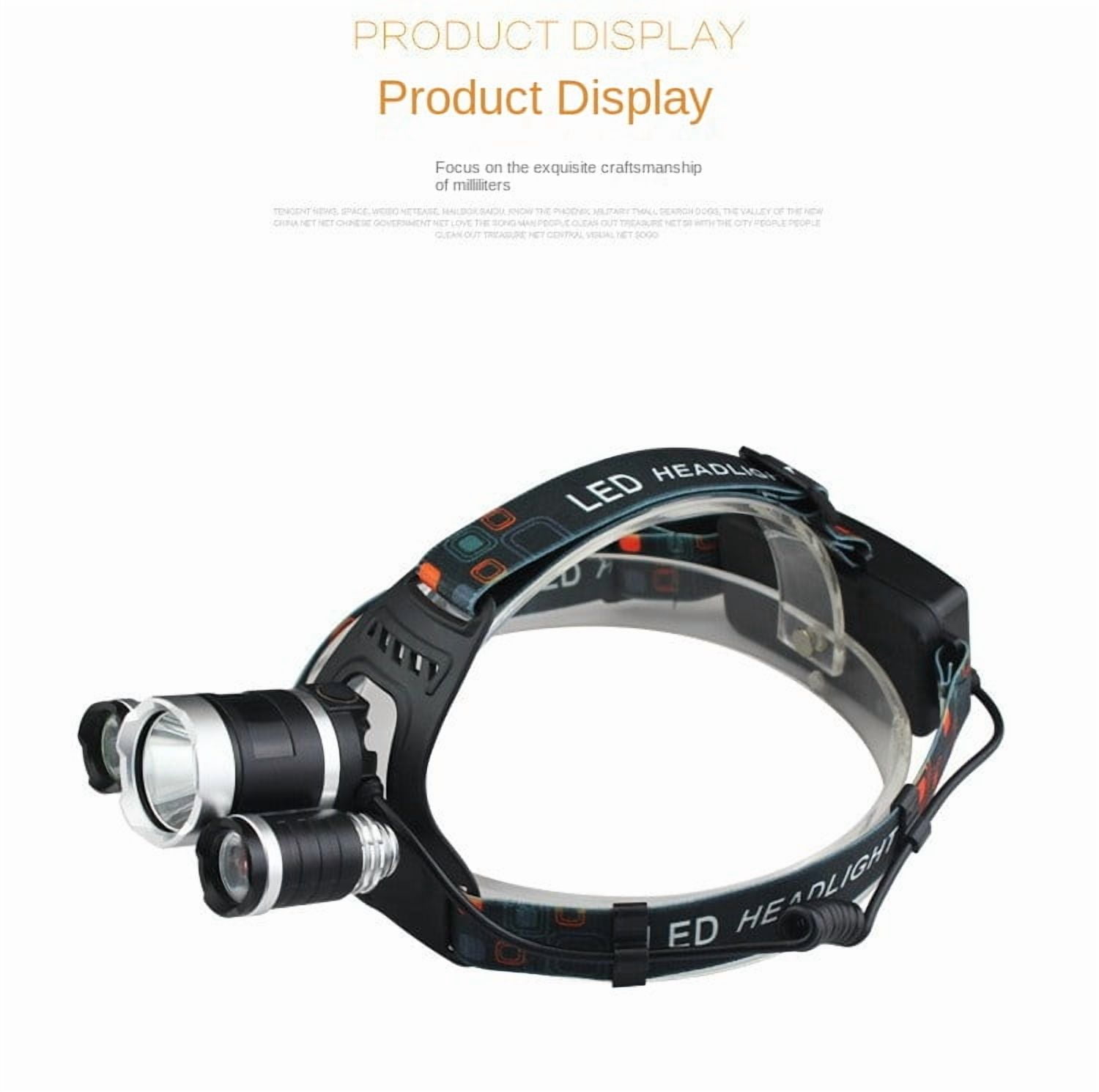 PINSAI LED Headlamp Rechargeable Waterproof Super Bright Headlamp for Hard Hat - Headlamps for Adults Rechargeable,Headlights for Camping,Outdoor Work,Hiking