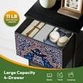 thumbnail image 5 of 4 Drawer Vertical Storage Dresser Vintage Turkish rug style with Wood Top Fabric Pull Drawers, 5 of 8