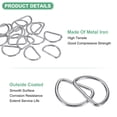 thumbnail image 2 of Uxcell 10-Pack Hebillas en D, Hebillas metálicas en D no soldadas de 1-1/2 pulgadas para bolsos/delantales/cinturones/collares para mascotas, Hardware de anillo en D semicircular [Plateado], 2 of 6