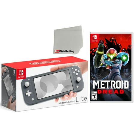 Nintendo Switch Lite 32GB Handheld Video Game Console in Gray with Metroid Dread Game Bundle