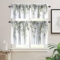 thumbnail image 3 of Vintage Watercolor Floral Valance Leaf Curtains Spring Plants Kids Bedroom Decorate Blackout Window Treatment for Living Room Kitchen Cafe Home Decor Window Drapes 54x18 Inch + 27x24 Inch X 2, 3 of 5
