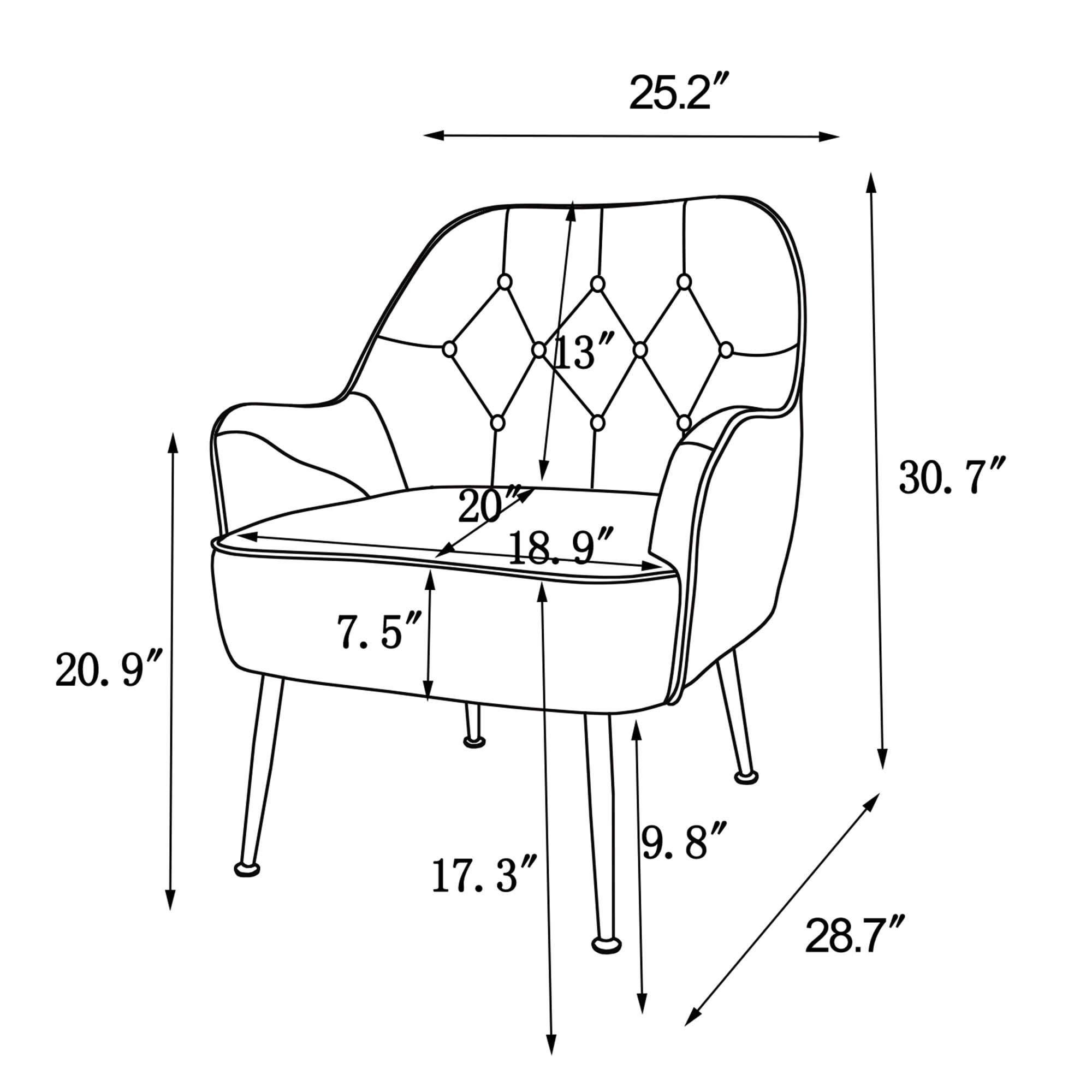 Kadyn 31" Armchair, Single Sofa Chairs for Living Room, Dark Gray Lounge Chair Kadyn 31" Armchair, Single Sofa Chairs for Living Room, Dark Gray Lounge Chair