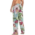 thumbnail image 5 of Men's Pajama Pants with Pockets Sleepwear Lounge Pants Stretch Casual Bright Tropical Cactus Flowers, 5 of 6
