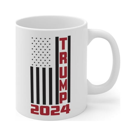 Gulf Coast Online Trump 2024 MAGA Mug, 11oz Ceramic White Coffee Tea Cup