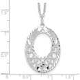 thumbnail image 4 of Sterling Silver Diamond Cut Open Oval Filigree Necklace (17 X 0.8) Made In Mexico qg4536-17, 4 of 5