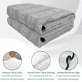 thumbnail image 4 of Twin XL Quilt Set 68''x98'', Gray Striped Lightweight Summer Bedspread Coverlet Set with 2 Pillow Shams, Modern Abstract Art Geometric Stripes Breathable All Season Quilt Bedding for Dorm/Guest Room, 4 of 9