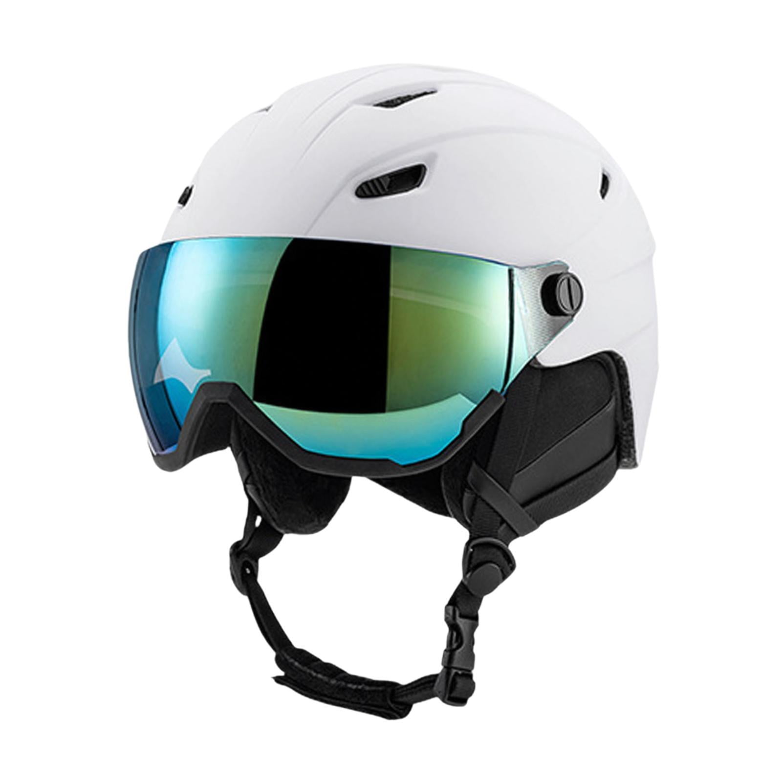 figatia Skiing Helmet Warm Protectived Glasses with Jaw Pad Snow Ski Helmet for Cold White 61 to 63cm