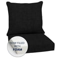 thumbnail image 3 of ARDEN Outdoor Foam Deep Seat Cushion Set, 24 in x 24 in, Weather-Proof, Rain-Proof, Fade Resistant Patio Cushion, Bottom and Back Cushion for Chair, Sofa, and Couch Black Leala, 3 of 10