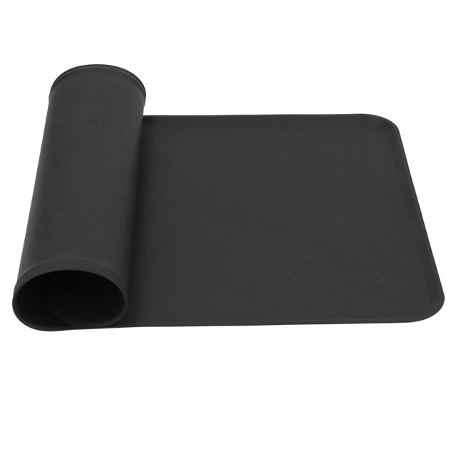 Pet Food Pad, Waterproof Dog Drinking Pad Practical With Soft Silicone Material For Pet Feeding Black