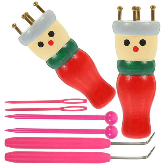 MasteelfCA 1 Set of Spool Knitting Doll Wooden Knitting Tool DIY Spool Knitter Wooden Doll Knitting Tool