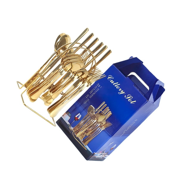 Juego de cubiertos de Acero inoxidable Toystoory 24 piezas dorado