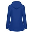 thumbnail image 3 of YUGYXL Travel Jacket for Women Fall Plus Size Hoodie Windbreaker Trendy Lightweight Raincoat Adjustable Drawstring Softshell Outerwear Gift for Children Blue,XL, 3 of 4