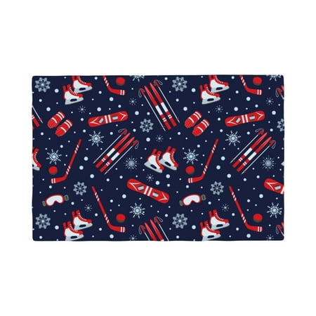 

Placemats Set of 4 Winter Skiing Snowflakes Heat Resistant Non - Slip Place mats Waterproof table mat for Kitchen Dining-4片装