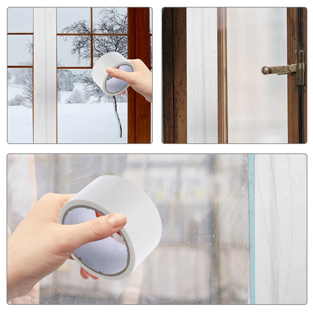 Raindrops White Fabric Window Sealing Tape, Strong Adhesion, Windproof, Thermal Insulation for Home and Winter Weather