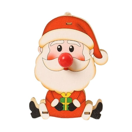 

Wood Christmas Glowing Pendants 3 Types Choose Snowman Old Man Fawn Decorations for Holiday Party Old Man