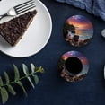 thumbnail image 4 of POGLIP Tropical Ocean Sunset Scenery Set of 8 Round Coaster for Drinks, Absorbent Ceramic Stone Coasters Cup Mat with Cork Base for Home Kitchen Room Coffee Table Bar Decor, 4 of 4