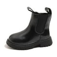 thumbnail image 3 of Mgmyaa Girls' British Style Solid Color Short Boots for Fall, Fashionable Mid-Calf Boots for Little and Big Kids, 3 of 8