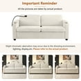 thumbnail image 6 of Timbernest 72.8" Sofa Bed with Full Size Mattress, Corduroy Loveseat Sleeper Sofa with USB Ports, Cup Holders, Side Pockets and Phone Holder for Living Room, Beige, 6 of 7