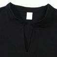 thumbnail image 3 of ZHOGXU Summer Loose Fit Short Sleeve Stand Collar V Neck Breathable Men's T Shirts Work Wear, 3 of 4