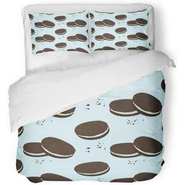 Juego de Ropa de Cama ABPHQTO 3 Piezas Sándwich de Chocolate Doble con 2 Fundas de Almohada