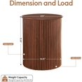 thumbnail image 2 of Round Fluted Side Table, 17.7" Mid-Century Modern End Tables, Wooden Bedside Table Round Nightstand Small Circle Sofa Accent Table for Living Room, Bedroom Home (Walnut), 2 of 8