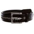 thumbnail image 2 of Men's Metal Chain Snap On Oil Tanned Stitch Edge Leather Belt, 2 of 4