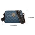 thumbnail image 3 of Bolso de mensajero con cremallera para mujer, bolso de mano cuadrado sólido de cuero PU, informal, 3 of 3