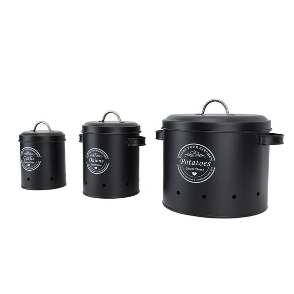 3PCS Potato Storage For Pantry Canister Sets For the Kitchen Counter Garlic Keeper For Counter Onion Keeper Potato Bin Potatoes Storage