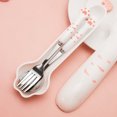thumbnail image 1 of 1set Stainless Steel Cat Claw Spoon and Fork Set with Storage Case - Portable Outdoor Tableware with Creative Plastic Handle - Perfect for Cats and Cat Lovers, 1 of 4
