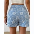 thumbnail image 5 of Women's Floral Jacquard Shorts High Waisted Wide Leg Casual Pants Summer Fashion Jeans with Pockets, 5 of 5