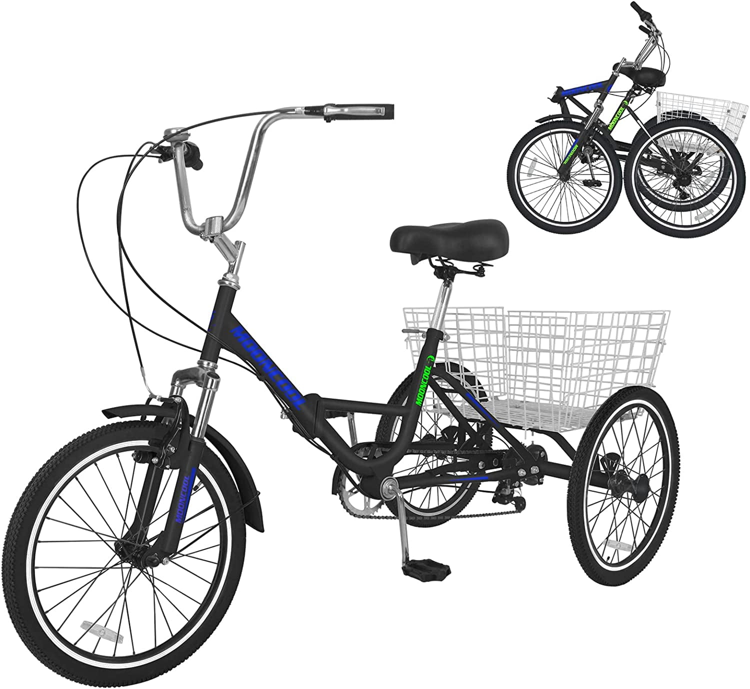 ABORON Adult Folding Tricycles, 7 Speed Folding Adult Trikes, 24 Inch 3