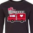 thumbnail image 4 of Inktastic Valentine's Day Red Firetruck with Pink Hearts Long Sleeve Youth T-Shirt, 4 of 5