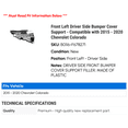 thumbnail image 2 of Front Left Driver Side Bumper Cover Support - Compatible with 2015 - 2020 Chevy Colorado 2016 2017 2018 2019, 2 of 2