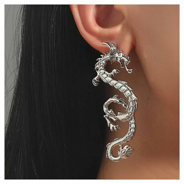 Dragon deals earrings silver