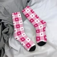 thumbnail image 5 of Fuzoiu Plaid Heart Print Athletic Crew Socks for Men & Women,Casual Crew Socks,Above Ankle Crew Socks for Business, Casual, 5 of 6