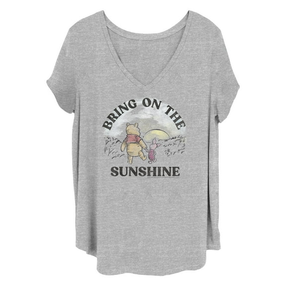 Women's Winnie the Pooh Piglet and Pooh Bring on the Sunshine Graphic T-Shirt