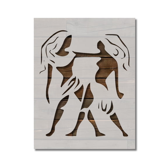 Gemini Stencil Zodiac Astrology Sign Symbol Template Reusable 8.5 x 11 for Painting on Walls, Wood, Etc. By Stencilville