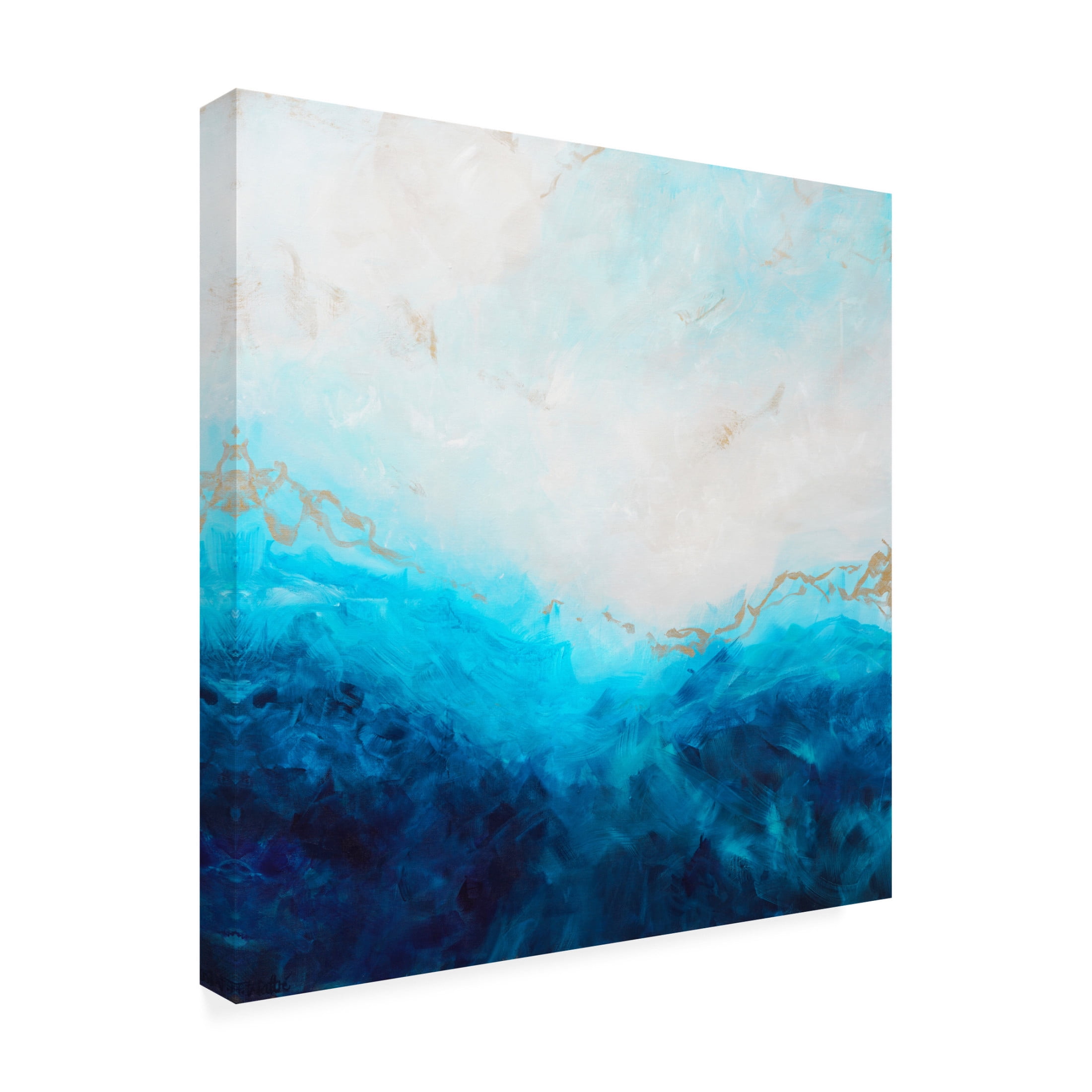 Trademark Fine Art Francoise Wattre  Blue Sea, golden Sunlight 1 Canvas Wall Art