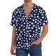 thumbnail image 1 of Balery Daisies Flowers Camisa Casual de Manga Corta con Botones para Hombre, Texturizada, Estilo Cubano, para Playa, Verano-Large, 1 of 5
