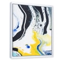 thumbnail image 3 of Designart 'Abstract Marble Composition In Blue and Yellow IV' Modern Framed Canvas Wall Art Print, 3 of 5