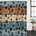 thumbnail image 2 of Blue Brown Bathroom Shower Curtains with 12 Hooks Polyester Waterproof Shower Curtain for Stalls and Bathtubs Rustic Farmhouse Dog Paw Vintage Decorative Bathroom Privacy Curtain 36x72 Inches, 2 of 8