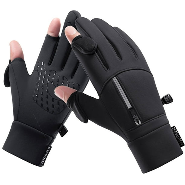Guantes de conducción para clima frío, 2 dedos, resistentes al viento, para mujeres, hombres, deportes al aire libre