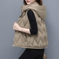 thumbnail image 6 of Women's Hooded Vest Ladies' Dressy Casual Loose Solid Color Sleeveless Jacket Warm Vest with Pockets Winter Clothing for Women Khaki M, 6 of 9
