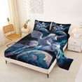 thumbnail image 2 of Erosebridal Girls Unicorn Full Size Sheets,Outer Space Planet Galaxy Aurora Bed Sheets For Kids 4 Pieces, 2 of 6