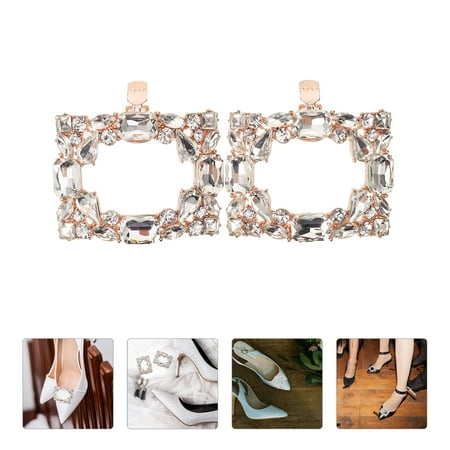 GOOHOCHY Rose Gold Decorative Shoe Clips for Women Exquisite Design Shoe Jewelry for Bridal and Special Occasions 2pcs